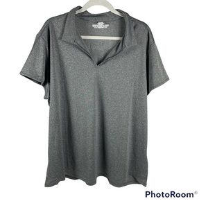 Driequip Golf Shirt  Ladies Size 3XL Gray Collared Shirt with V-neck